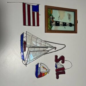 Nautical Stained Glass Decor Lot